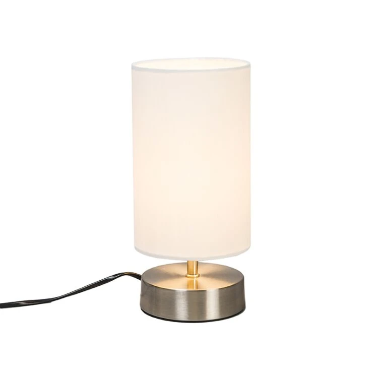 Modern white table lamp round 12 cm dimmable
