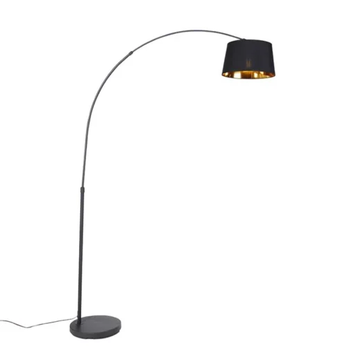Modern arc lamp black with gold