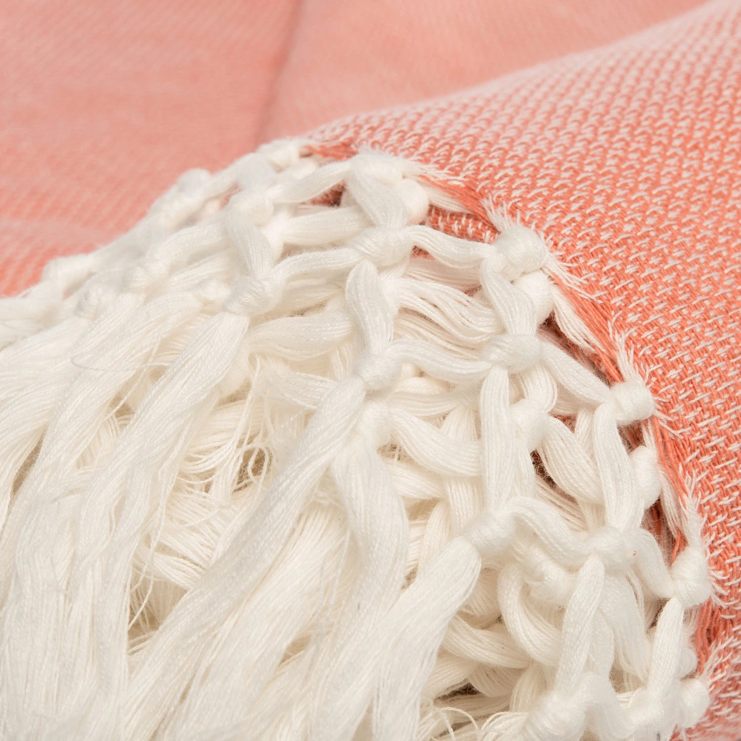 Intratuin Plaid Franje 130 X 180 Cm Oranje 2 Intratuin Plaid Franje 130 X 180 Cm Oranje - Afbeelding 2