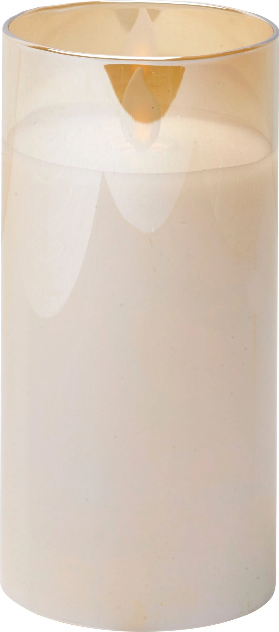 Intratuin LED Kaars In Glas Met Timer Goud / Wit D 7,5 H 15 Cm 1 Intratuin LED Kaars In Glas Met Timer Goud / Wit D 7,5 H 15 Cm