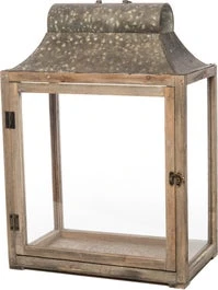 Intratuin Lantaarn Hout / Glas 38 X 23 X 55 Cm Naturel / Zilver 1 Intratuin Lantaarn Hout / Glas 38 X 23 X 55 Cm Naturel / Zilver