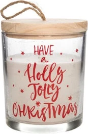 Intratuin Kaars In Glas Wit Met Rode Tekst D 9 H 12 Cm