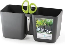 Intratuin Kweekbak Dubbel Met Schaar Antraciet 24,4 X 11 X 12 Cm