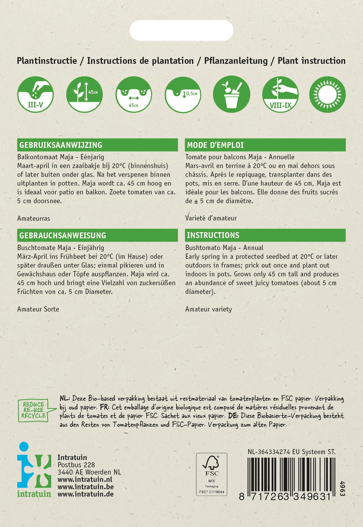 Intratuin Groentezaad Tomaten (Solanum Lycopersicum 'Maja Origineel') 2 Intratuin Groentezaad Tomaten (Solanum Lycopersicum 'Maja Origineel') - Afbeelding 2