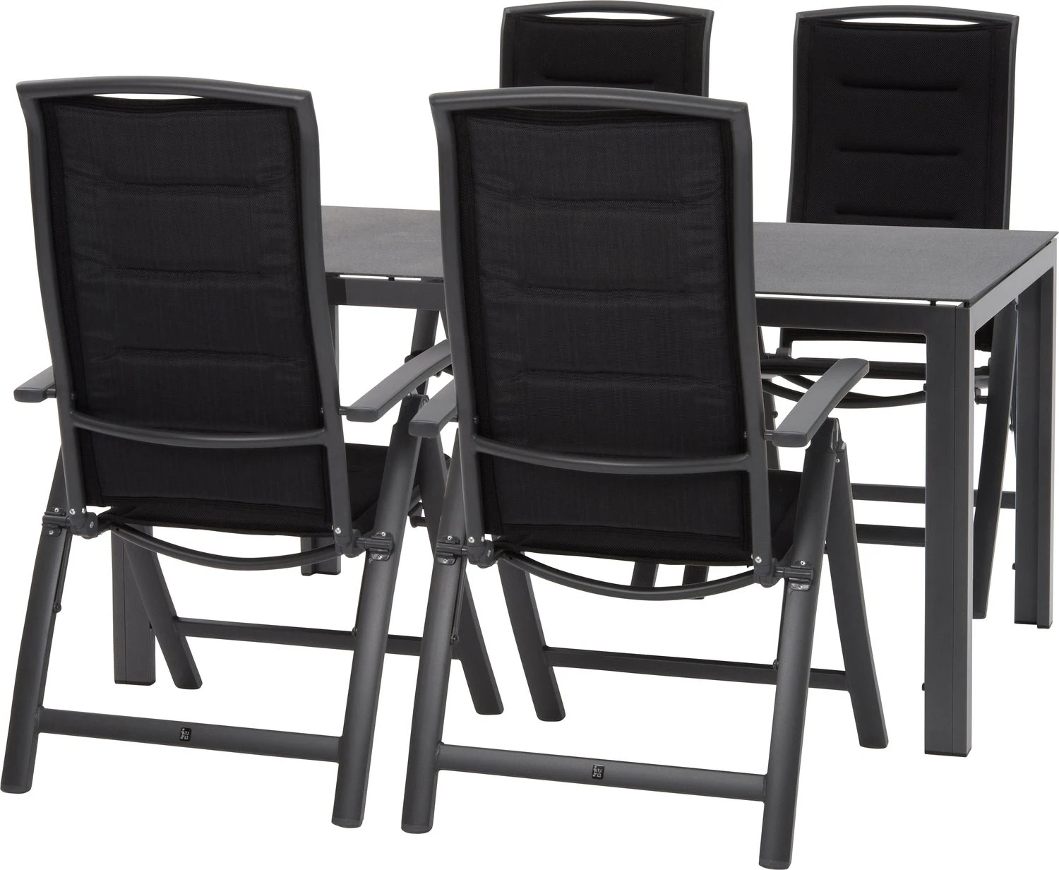 Intratuin 4-zits Diningset Bea Met Haikou 3D Grijs / Zwart 1 Intratuin 4-zits Diningset Bea Met Haikou 3D Grijs / Zwart