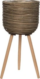 Intratuin Bloempot Riet Grijs D 20,5 H 36 Cm 1 Intratuin Bloempot Riet Grijs D 20,5 H 36 Cm