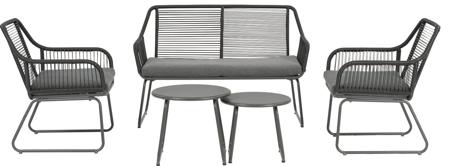 Intratuin 4-zits Loungeset Kik Antraciet 2 Intratuin 4-zits Loungeset Kik Antraciet - Afbeelding 2