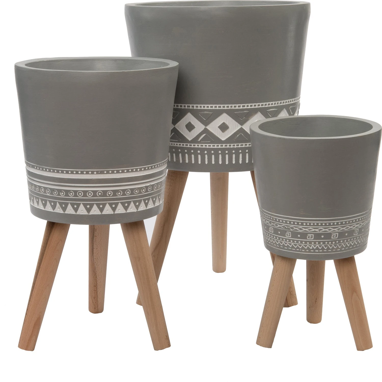 Intratuin Bloempot Op Poten Bregje Grijs D 35,5 H 55 Cm 2 Intratuin Bloempot Op Poten Bregje Grijs D 35,5 H 55 Cm - Afbeelding 2