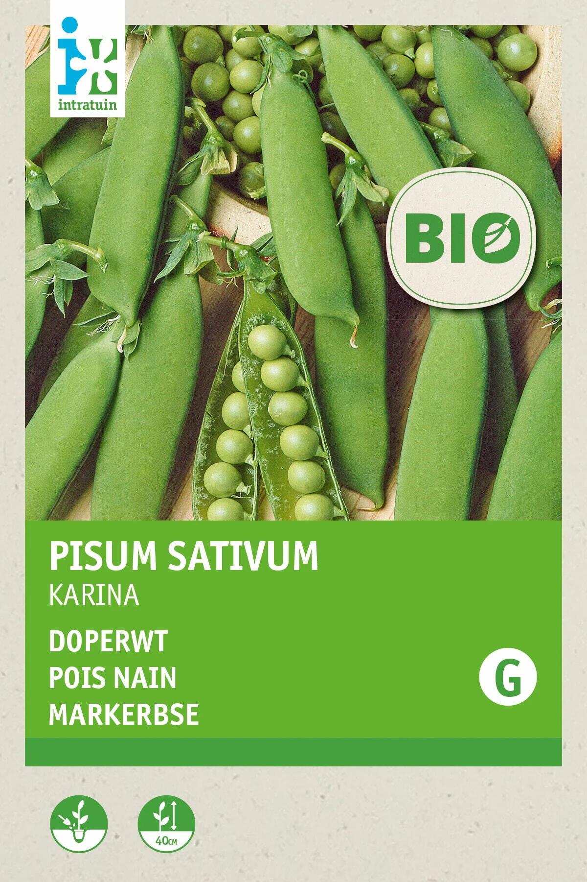 Biologische Intratuin Groentezaad Doperwt (Pisum Sativum 'Karina') 1 Biologische Intratuin Groentezaad Doperwt (Pisum Sativum 'Karina')
