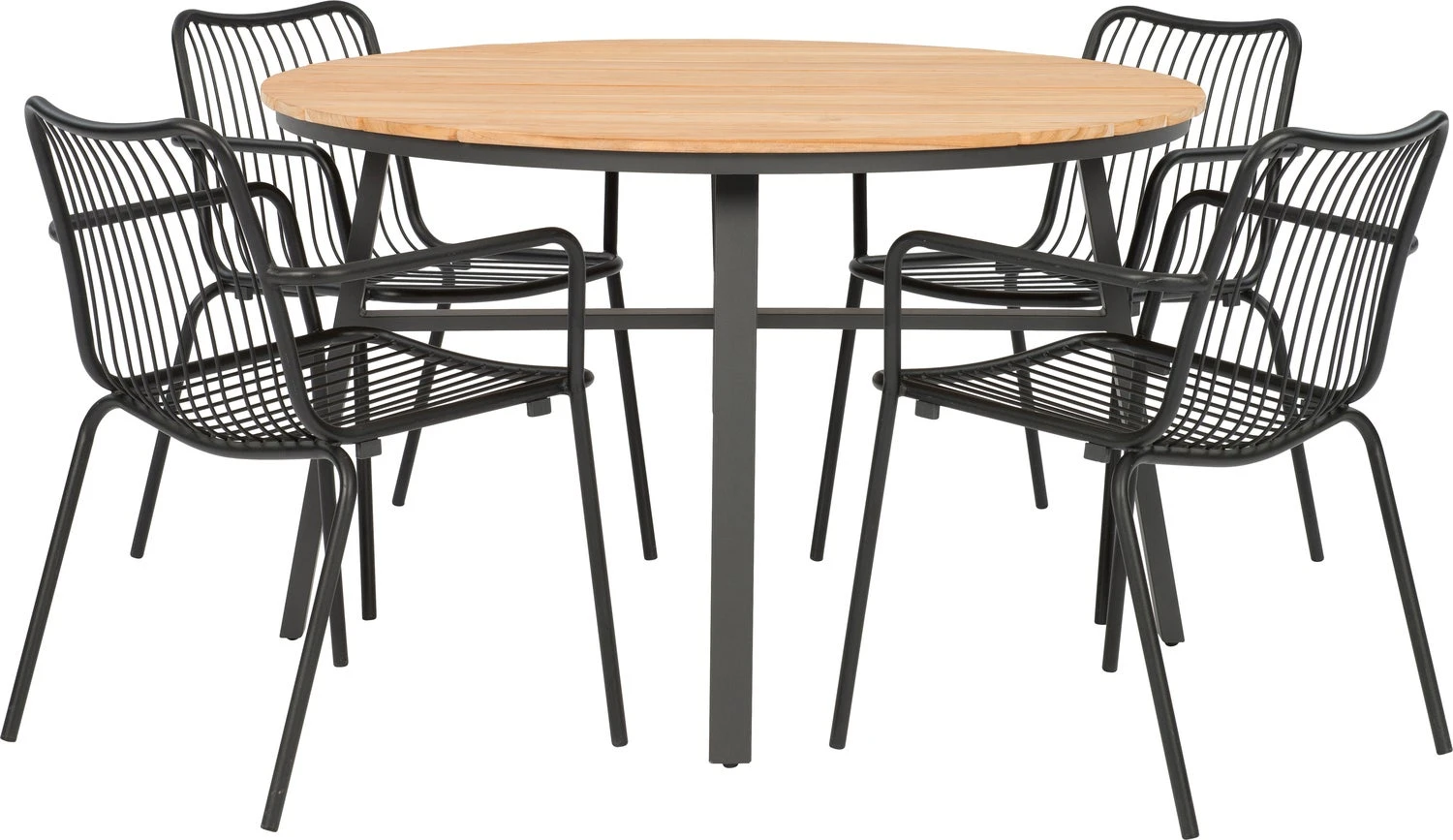 Intratuin 4-zits Diningset Flore Antraciet Met Xavi Zwart 1 Intratuin 4-zits Diningset Flore Antraciet Met Xavi Zwart