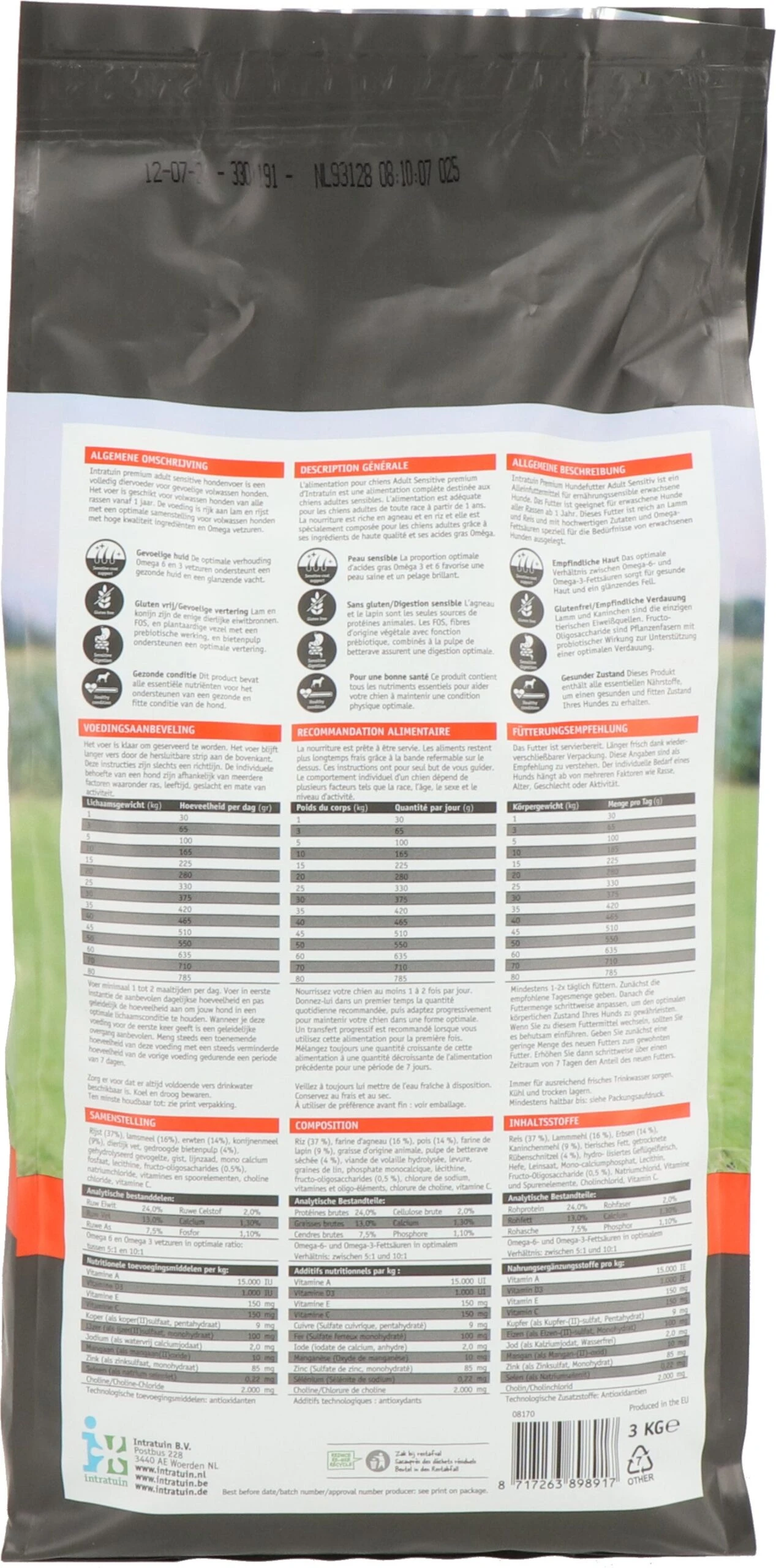 Intratuin Premium Hondenvoeding Adult Sensitive Lam 3 Kg 3 Intratuin Premium Hondenvoeding Adult Sensitive Lam 3 Kg - Afbeelding 3