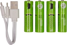 Intratuin Oplaadbare Batterij AA Met USB Kabel 4 Stuks