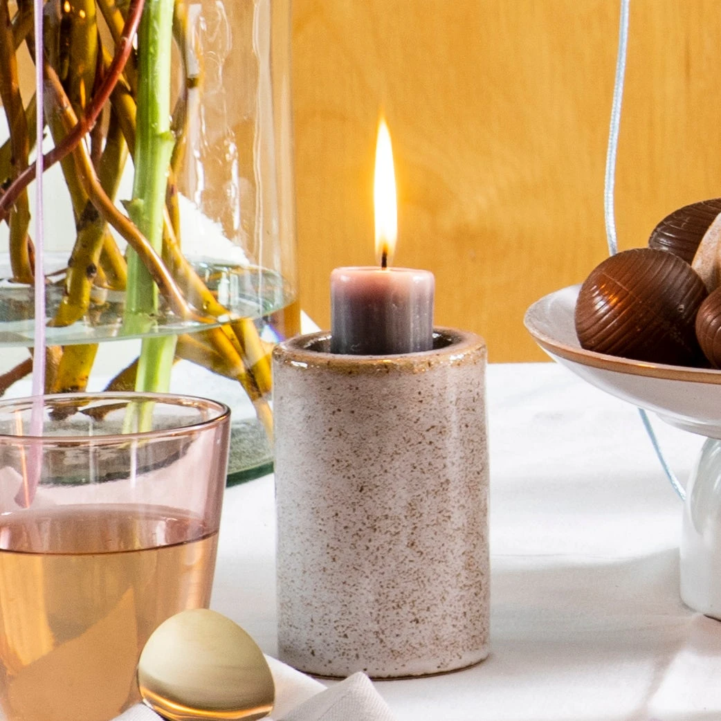 Intratuin Kandelaar Lux Bruin D 6,5 H 10 Cm 2 Intratuin Kandelaar Lux Bruin D 6,5 H 10 Cm - Afbeelding 2