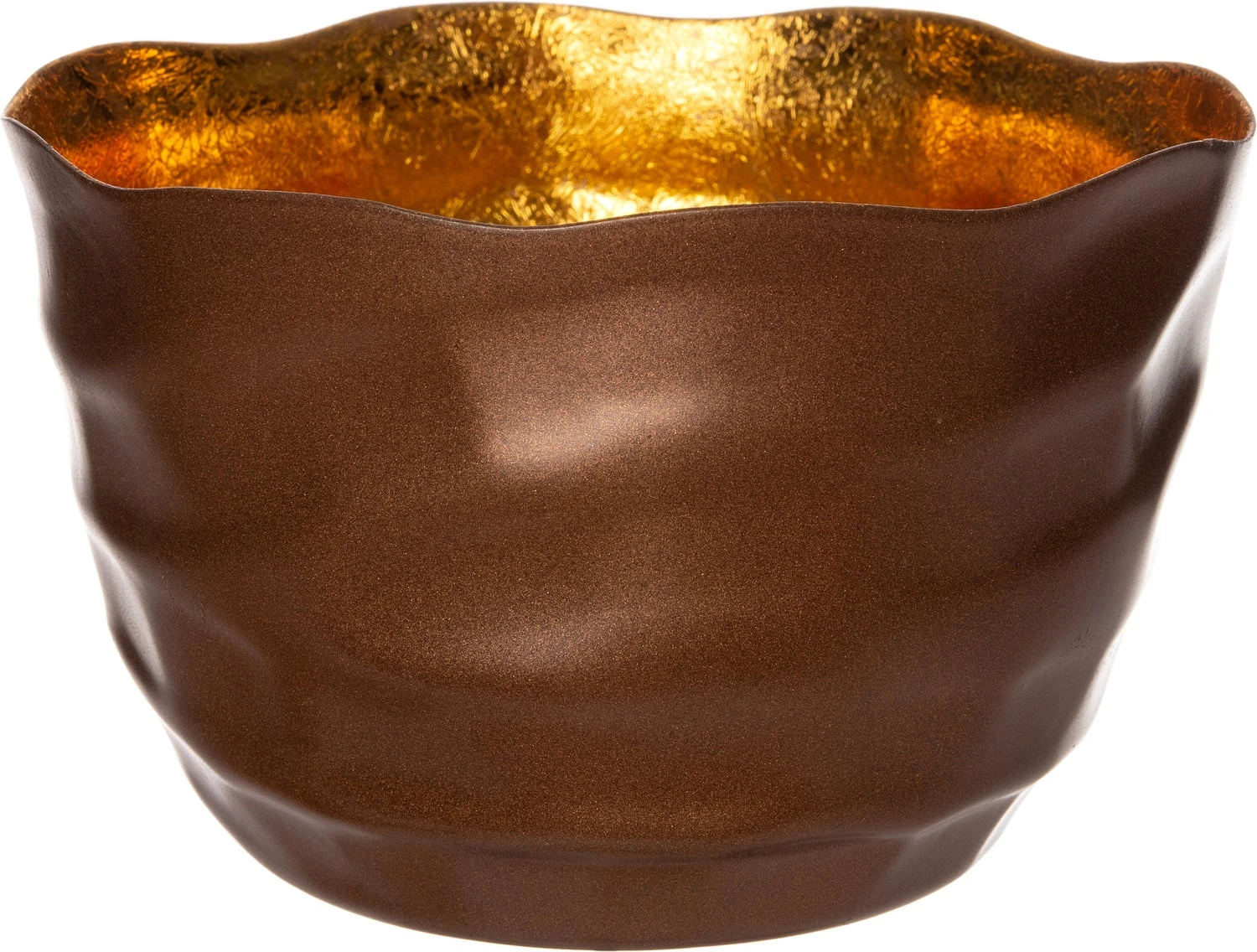 Intratuin Waxinelichthouder Loki Gegolfd Koper / Goud D 12 H 11 Cm 1 Intratuin Waxinelichthouder Loki Gegolfd Koper / Goud D 12 H 11 Cm