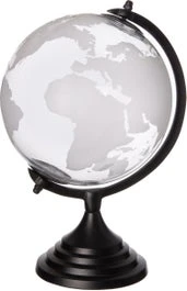 Intratuin Wereldbol Juub Transparant / Zwart 22 X 20 X 32 Cm