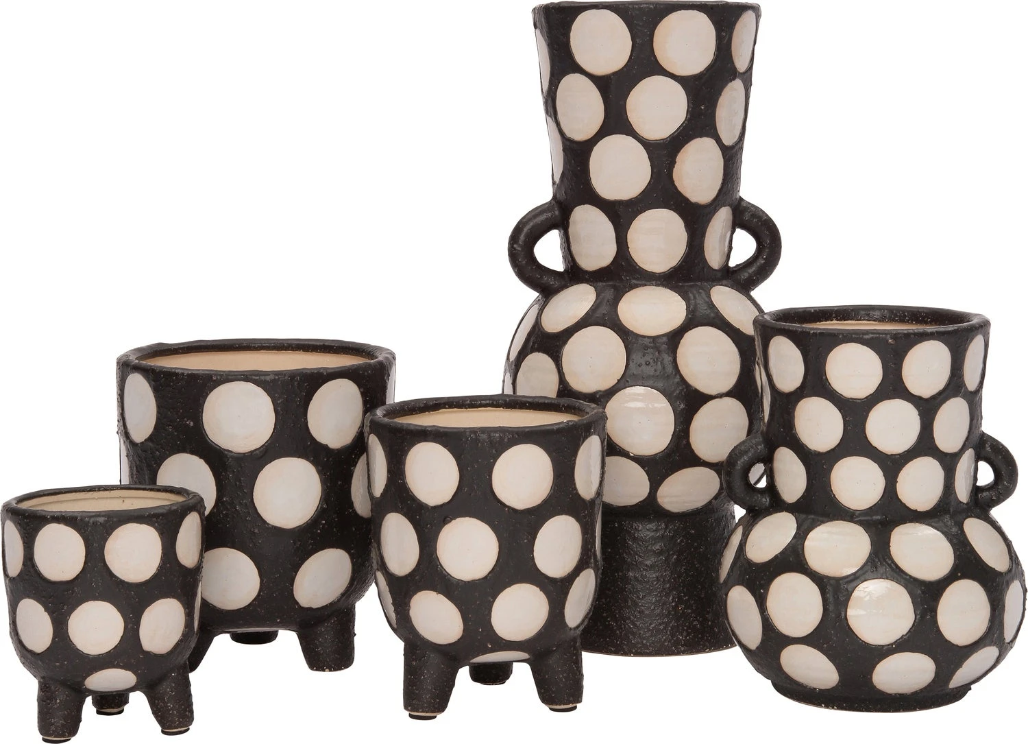 Intratuin Bloempot Op Poten Pygros Zwart / Beige D 16 H 18 Cm 2 Intratuin Bloempot Op Poten Pygros Zwart / Beige D 16 H 18 Cm - Afbeelding 2