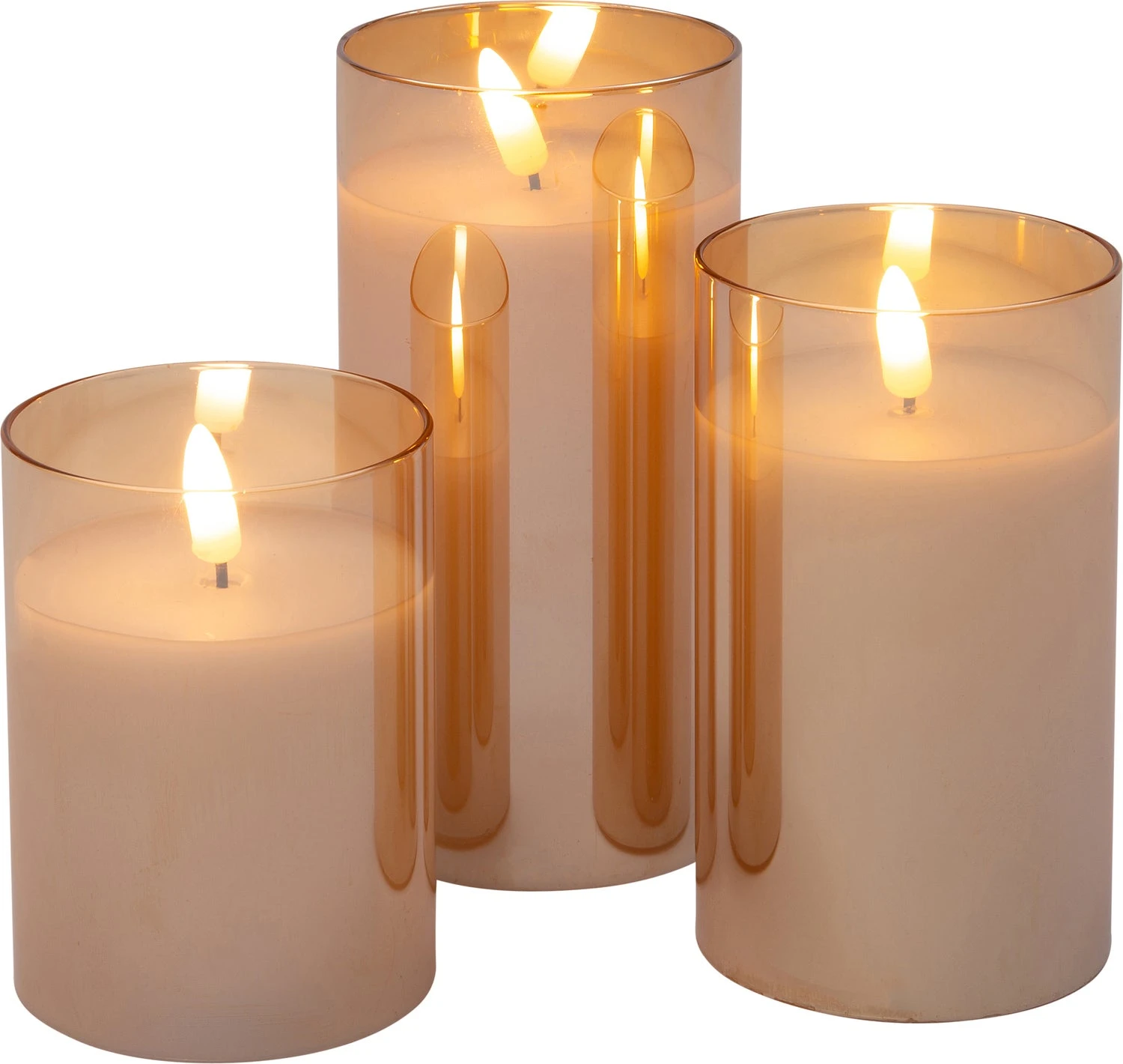 Intratuin LED Kaars In Glas Goud D 7,5 H 10/12/15 Cm 3 Stuks 1 Intratuin LED Kaars In Glas Goud D 7,5 H 10/12/15 Cm 3 Stuks