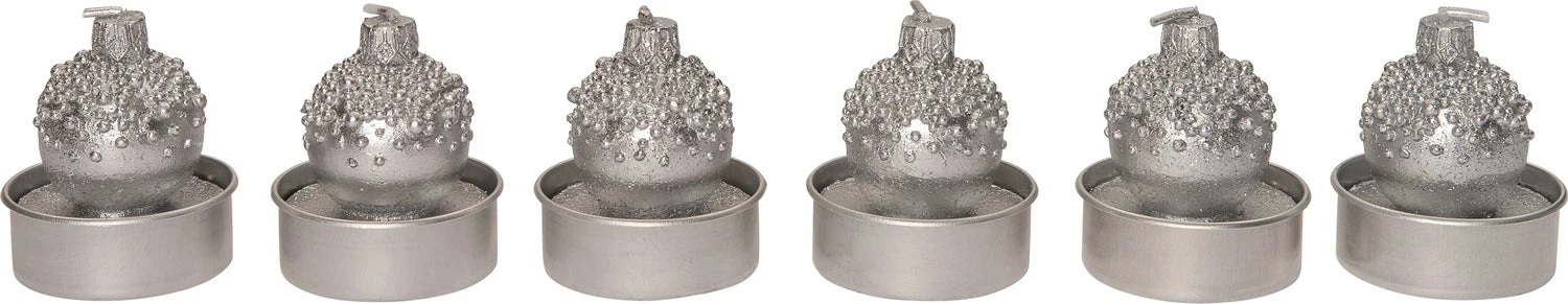 Intratuin kaars Kerstbal Zilver D 3,5 H 5 cm 6 stuks 2 Intratuin kaars Kerstbal Zilver D 3,5 H 5 cm 6 stuks - Afbeelding 2