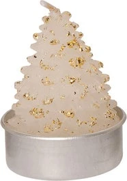 Intratuin kaars Kerstboom Transparant / Goud D 3,5 H 5 cm 6 stuks