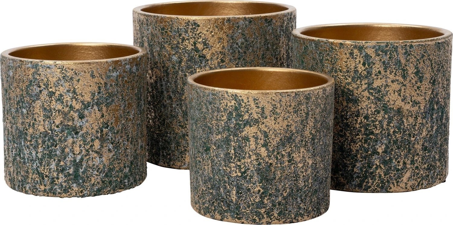 Intratuin Bloempot Eldor Groen / Goud D 20 H 19 Cm 2 Intratuin Bloempot Eldor Groen / Goud D 20 H 19 Cm - Afbeelding 2