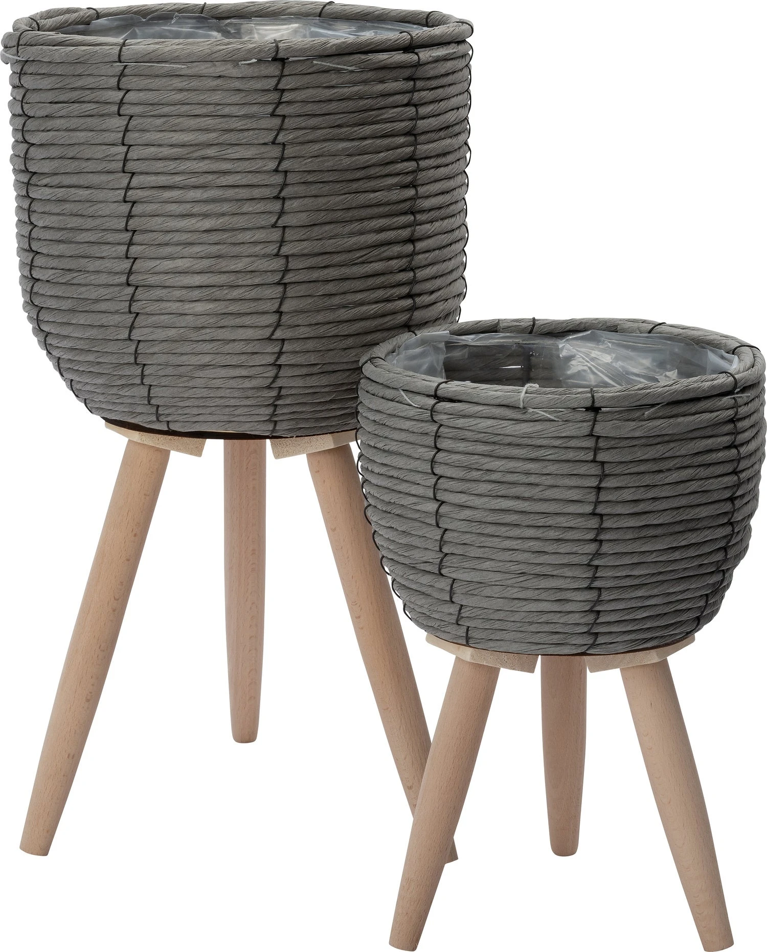 Intratuin Plantenmand Op Poten Shaniel Grijs D 29 H 52,5 Cm 2 Intratuin Plantenmand Op Poten Shaniel Grijs D 29 H 52,5 Cm - Afbeelding 2