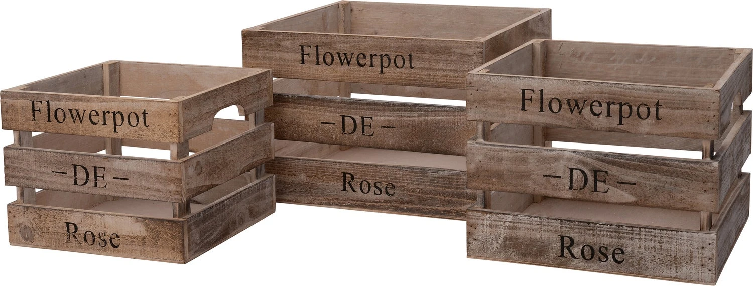 Intratuin Houten Krat Fleur Bruin 23 X 23 X 18 Cm 2 Intratuin Houten Krat Fleur Bruin 23 X 23 X 18 Cm - Afbeelding 2