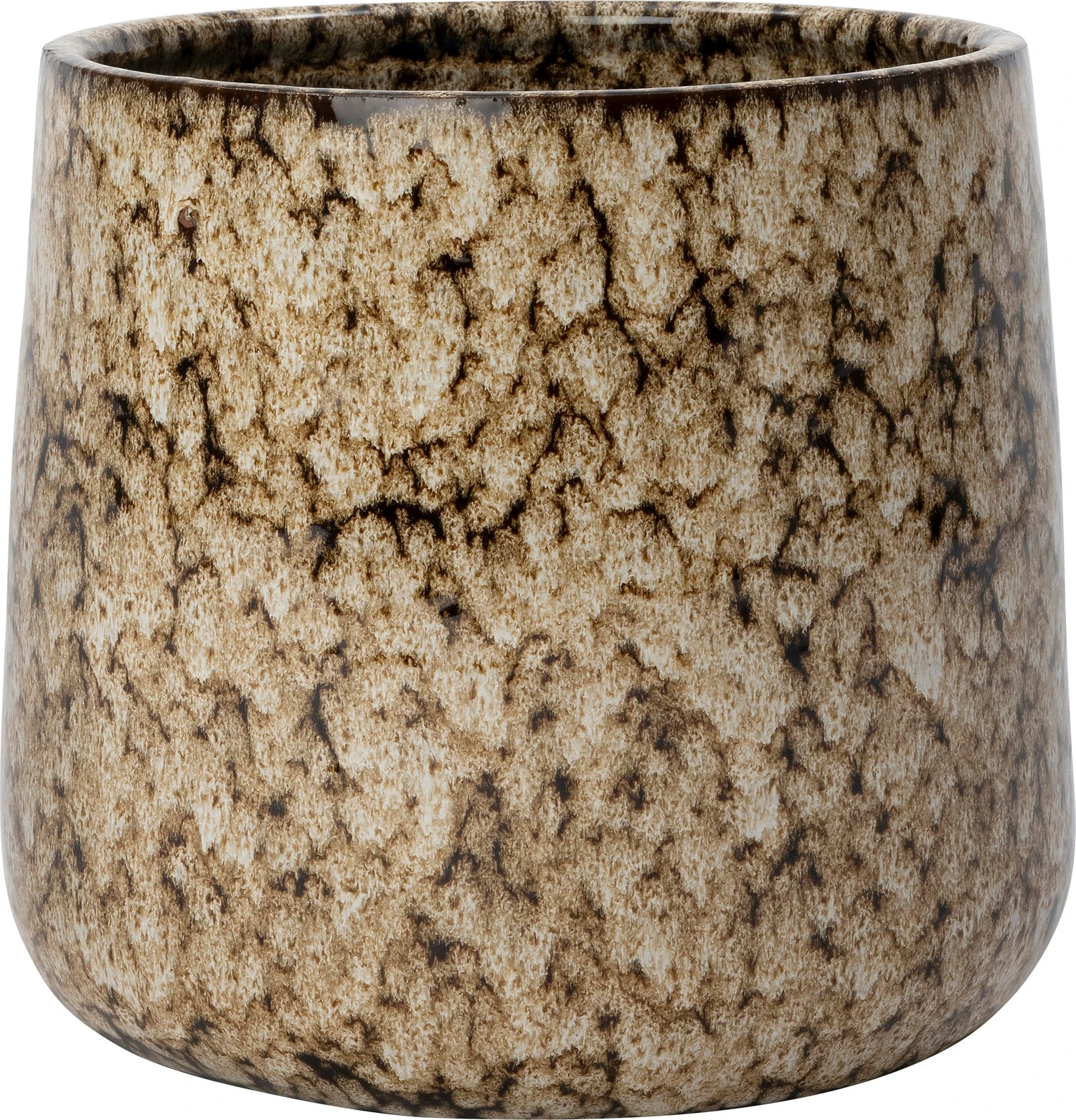 Intratuin Bloempot Miro Bruin / Crème D 29 H 27 Cm 1 Intratuin Bloempot Miro Bruin / Crème D 29 H 27 Cm