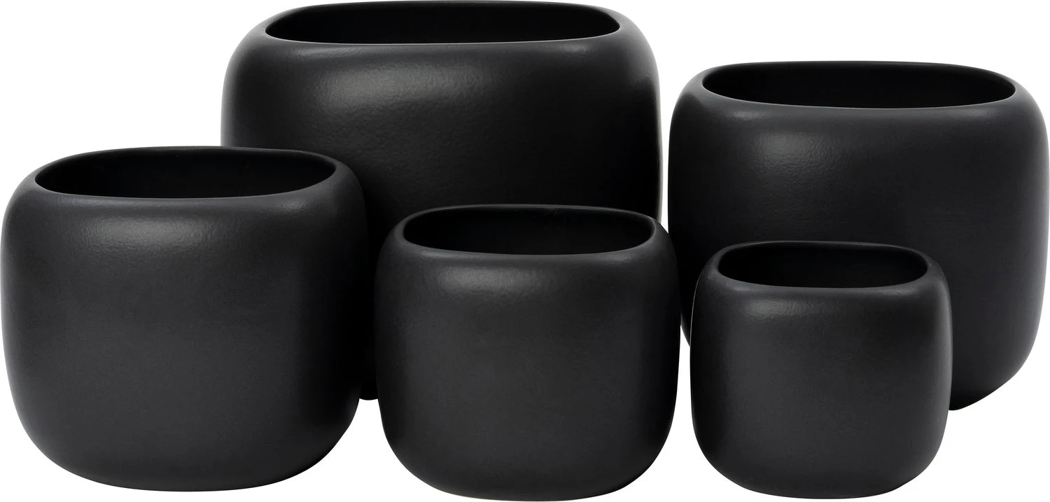 Intratuin Bloempot Suvi Zwart 22 X 22 X 18 Cm 2 Intratuin Bloempot Suvi Zwart 22 X 22 X 18 Cm - Afbeelding 2