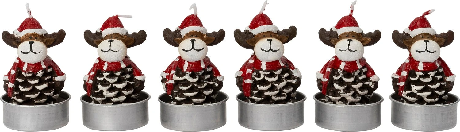 Intratuin Waxinelicht Rendier Bruin / Rood 2 Uur D 3,7 H 4 Cm 6 Stuks 1 Intratuin Waxinelicht Rendier Bruin / Rood 2 Uur D 3,7 H 4 Cm 6 Stuks