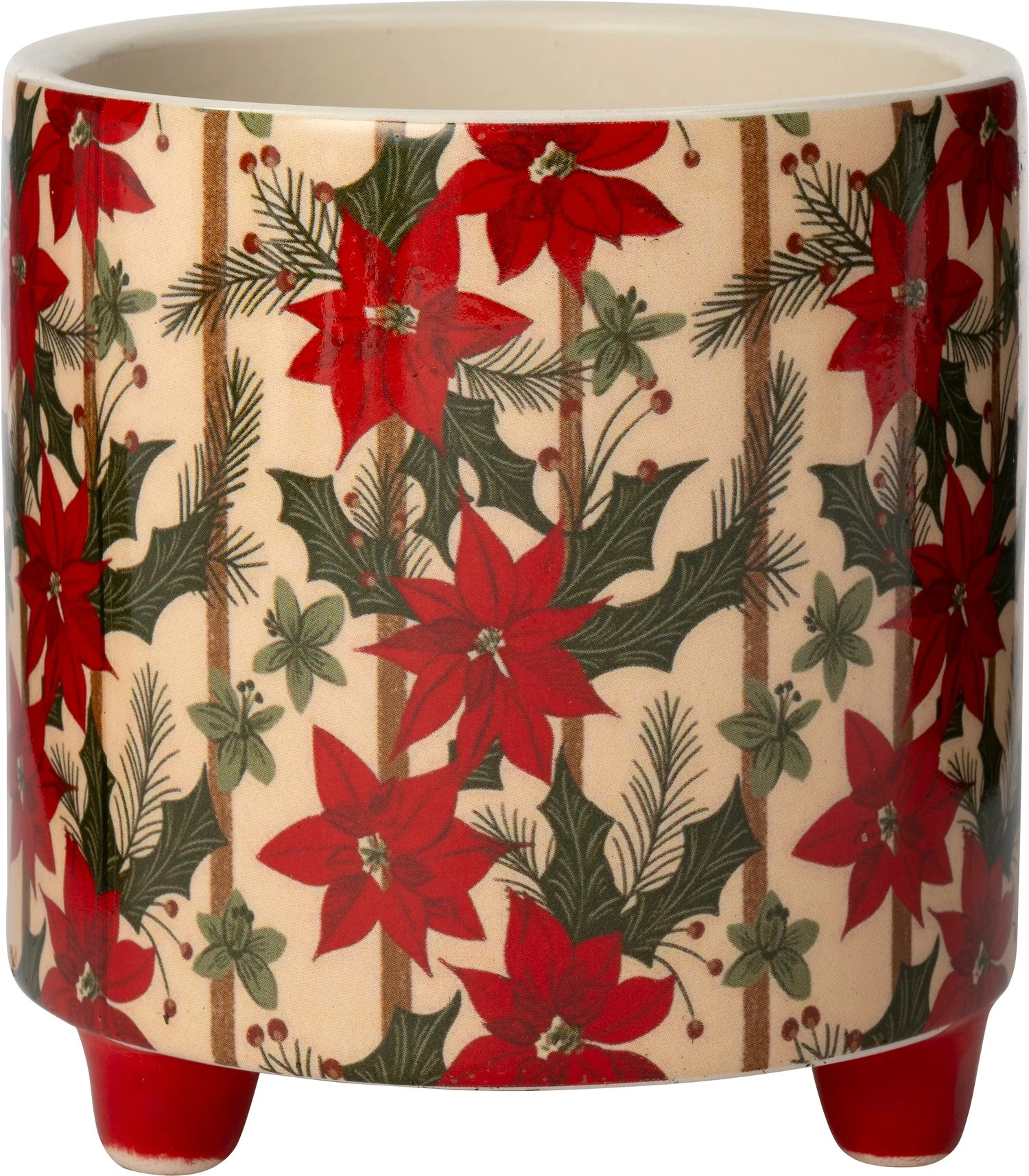 Intratuin Bloempot Kerstster Op Poten Wit / Rood D 13,7 H 14,7 Cm 1 Intratuin Bloempot Kerstster Op Poten Wit / Rood D 13,7 H 14,7 Cm