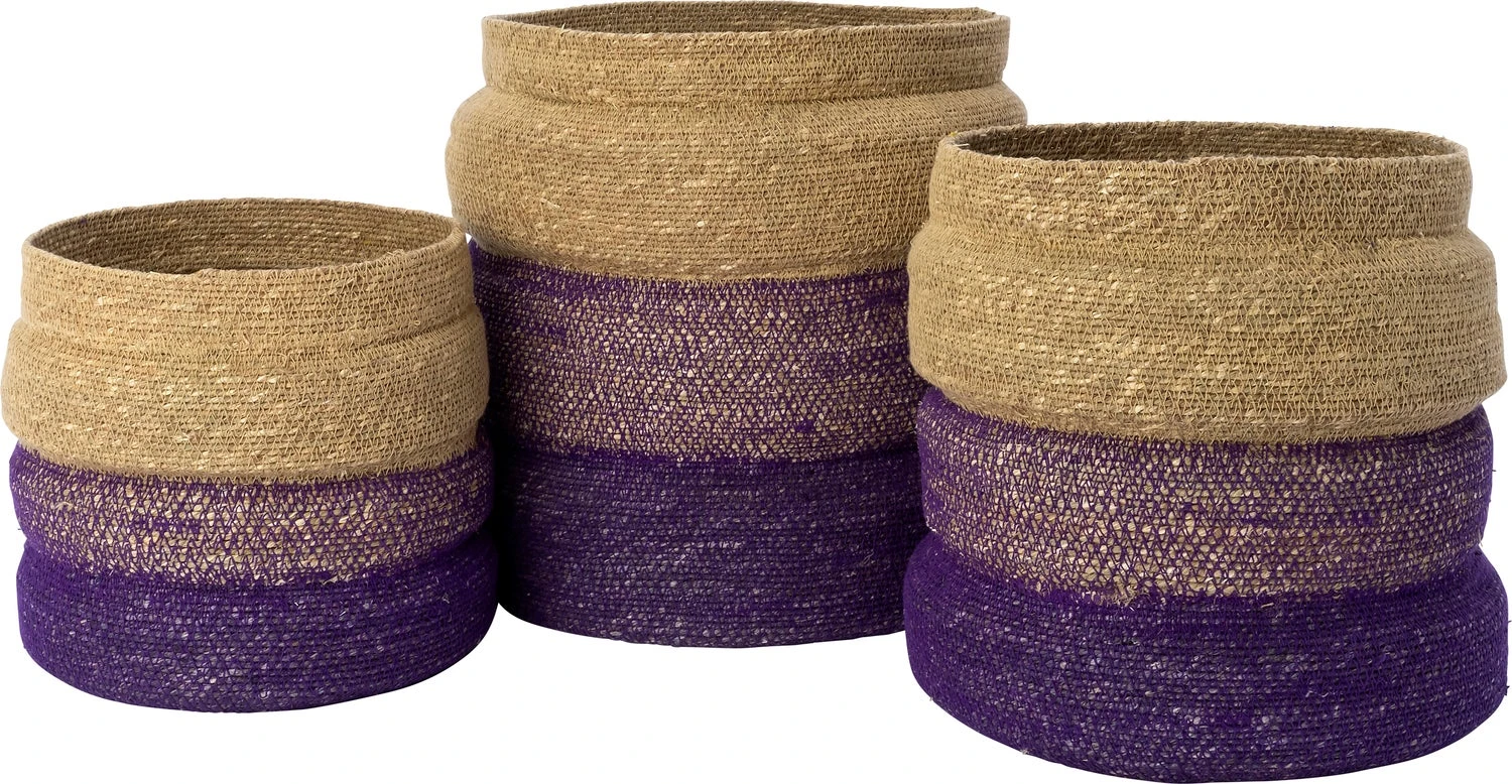 Intratuin Opbergmand Melly Naturel / Paars D 22 H 22 Cm 2 Intratuin Opbergmand Melly Naturel / Paars D 22 H 22 Cm - Afbeelding 2