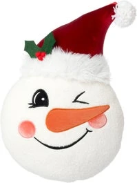 Intratuin Sierkussen Sneeuwpop Wit / Rood 43 X 10 X 30 Cm