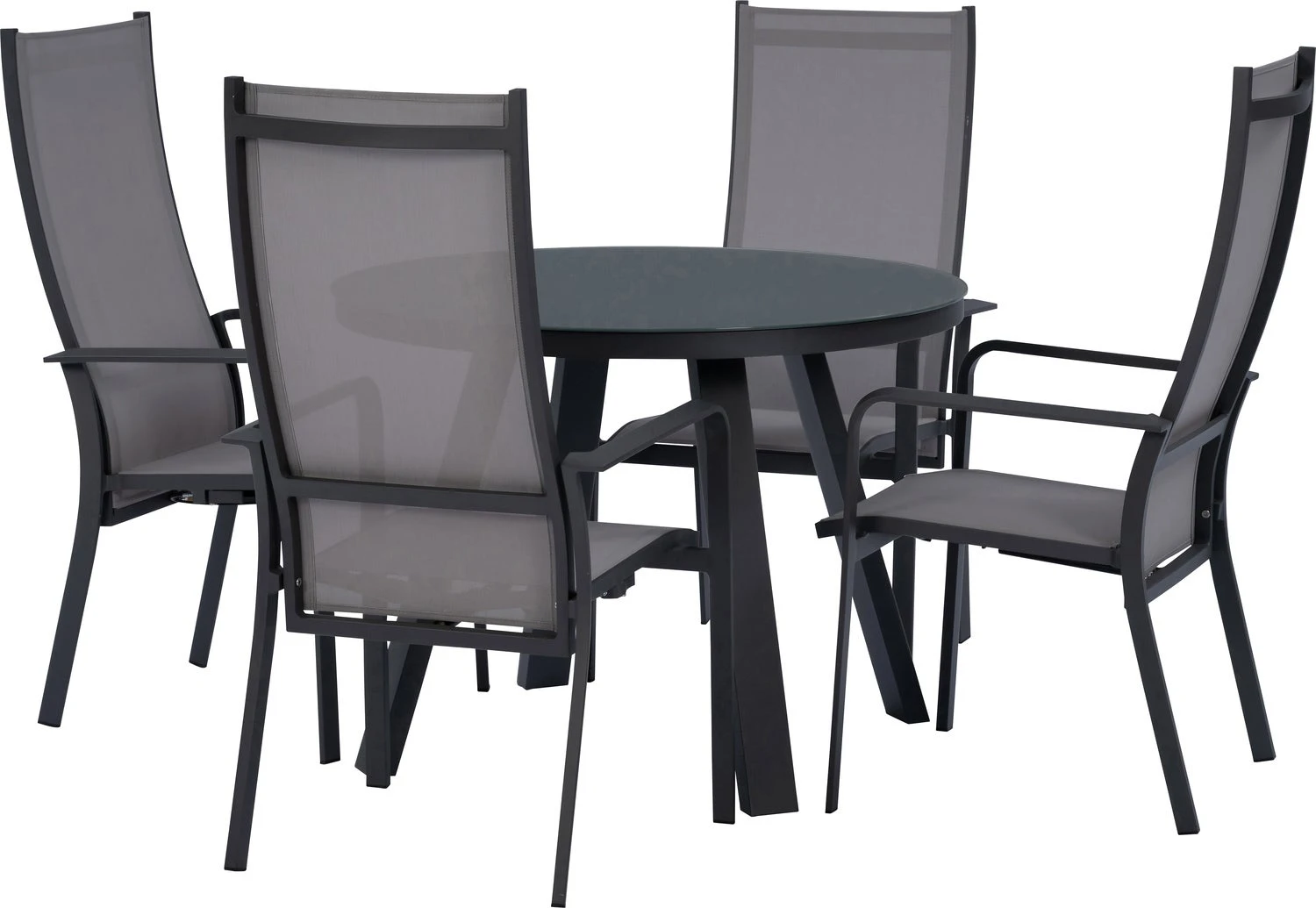 Intratuin 4-zits Diningset Levi Standenstoel Antraciet 1 Intratuin 4-zits Diningset Levi Standenstoel Antraciet