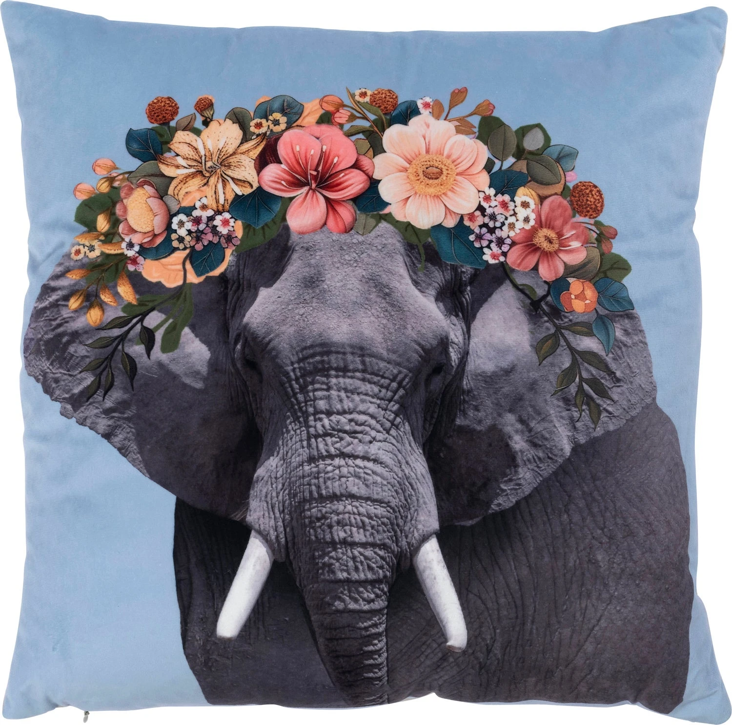 Intratuin Sierkussen Jungle Blauw / Grijs 45 X 45 Cm 1 Intratuin Sierkussen Jungle Blauw / Grijs 45 X 45 Cm