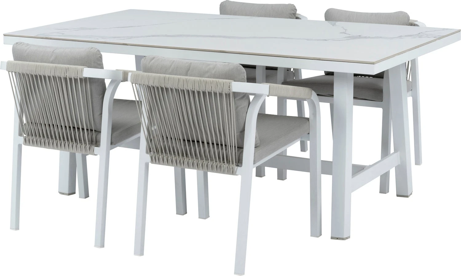 Intratuin 4-zits Diningset Alexa Wit 1 Intratuin 4-zits Diningset Alexa Wit