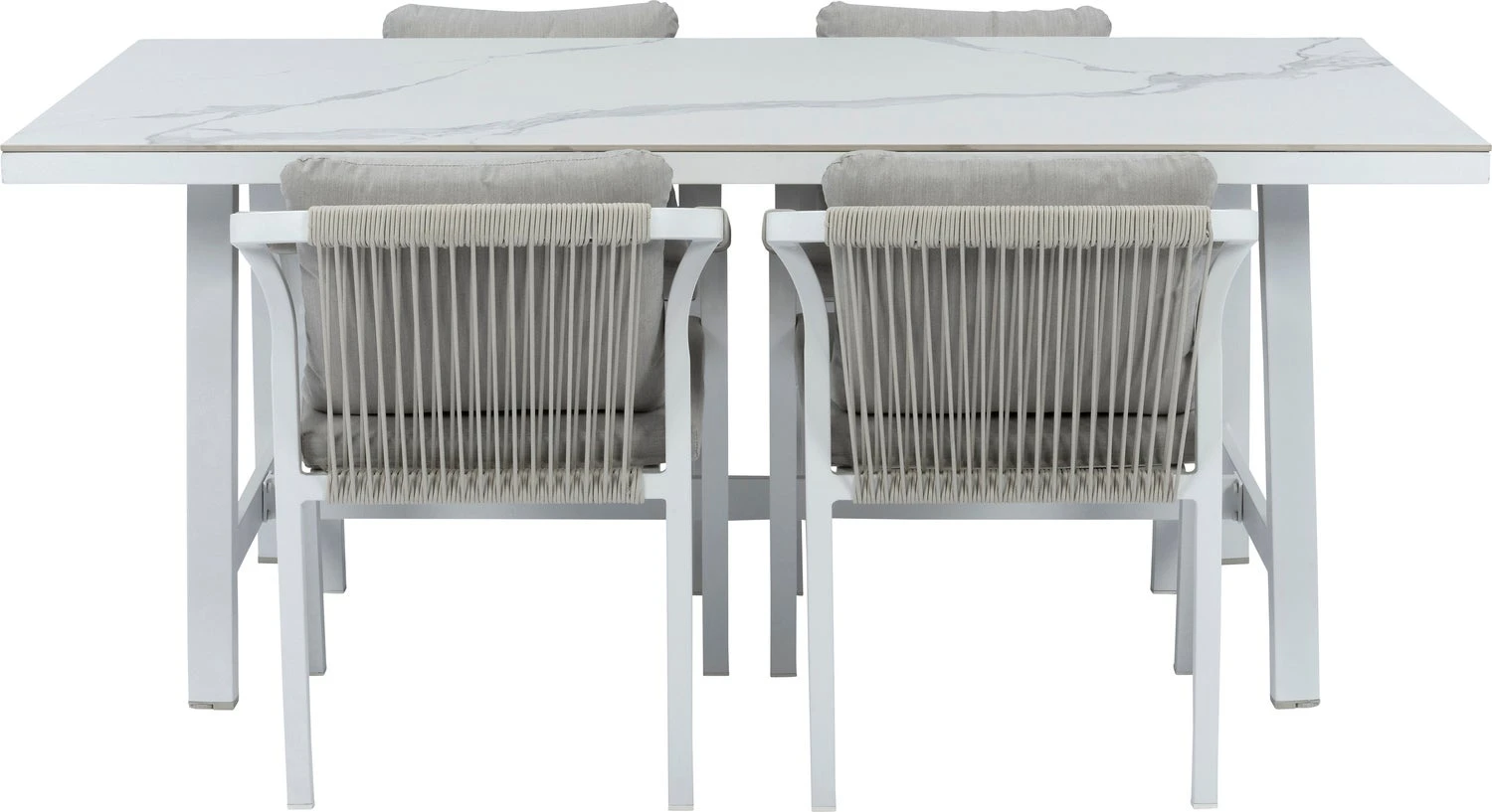 Intratuin 4-zits Diningset Alexa Wit 2 Intratuin 4-zits Diningset Alexa Wit - Afbeelding 2